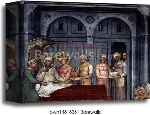 The Birth of John the Baptist. Detail by Giusto De’ Menabuoi, Canvas Print The Birth of John the Baptist. Detail by Giusto De’ Menabuoi, Canvas Print