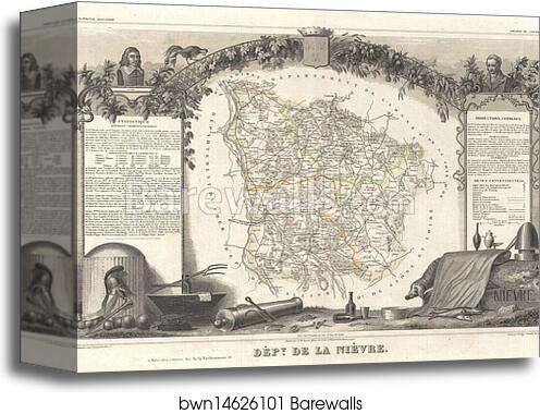 Dept. de la Nievre by Victor Jules Levasseur, Canvas Print