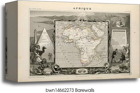 Afrique (Ancien Continent) by Victor Jules Levasseur, Canvas Print