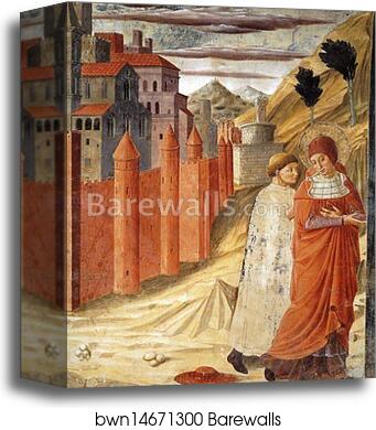 The Departure of St. Jerome from Antioch by Benozzo Gozzoli, Canvas Print