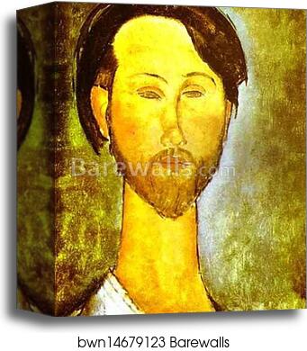 Portrait of the Polish Poet and Art Dealer Leopold Zborovski (1889-1932) by Amedeo Modigliani, Canvas Print