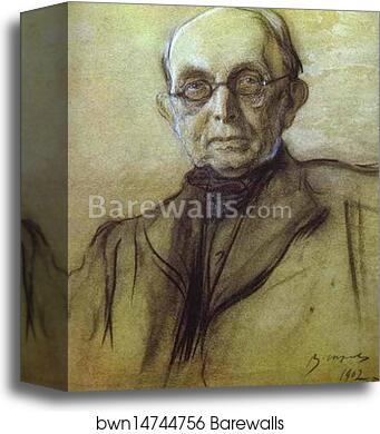 Portrait of K. Pobedonostsev by Valentin Serov, Canvas Print