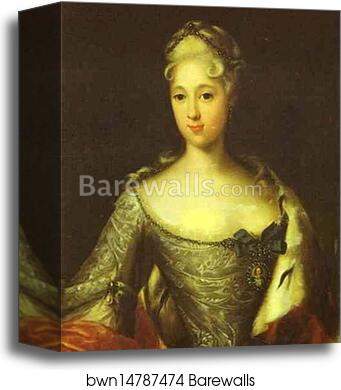 Portrait of Maria Menshikova by Johann Gottfried Tannauer, Canvas Print