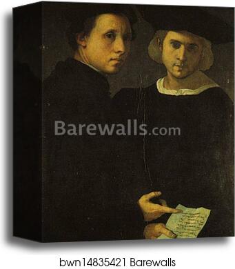 Portrait of Two Men by Jacopo Carrucci, Known As Pontormo, Canvas Print Portrait of Two Men by Jacopo Carrucci, Known As Pontormo, Canvas Print