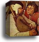 The Peasant Dance. Detail by Pieter Bruegel The Elder, Canvas Print