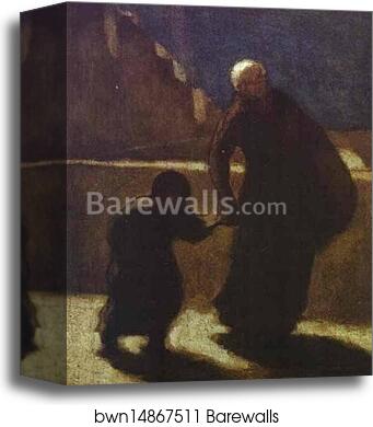 Woman and Child on a Bridge by Honoré Daumier, Canvas Print Woman and Child on a Bridge by Honoré Daumier, Canvas Print