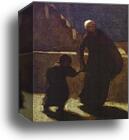 Woman and Child on a Bridge by Honoré Daumier, Canvas Print