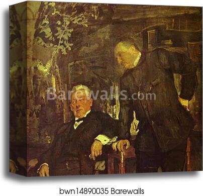 Portrait of Alexander Lensky and Alexander Yuzhin by Valentin Serov, Canvas Print