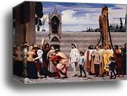 Cimabue's Celebrated Madonna is Carried in Procession through the Streets of Florence; in front of the Madonna, and Crowned with Laurels, Walks CImabue Himself, with his Pupil Giotto; Behind It Arnolfo Di Lapo, Gaddo Gaddi, Andrea Tafi, Niccola Pisano, Bu by Frederick Leighton, Canvas Print