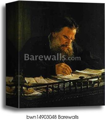 Portrait of Leo Tolstoy by Nikolay Gay, Canvas Print