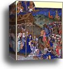 Les tr�s riches heures du Duc de Berry. Adoration of the Magi by Limbourg Brothers, Canvas Print