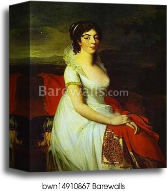 Portrait of Countess Elisabeth Shakhovskaya by Jean-Laurent Mosnier, Canvas Print