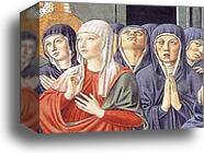 Death of St. Monica. Detail by Benozzo Gozzoli, Canvas Print