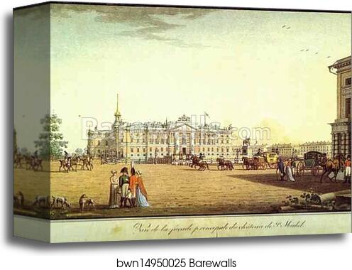St. Petersburg. View of Mikhailovsky Castle as Seen from the Main Facade by Benjamin Paterssen, Canvas Print St. Petersburg. View of Mikhailovsky Castle as Seen from the Main Facade by Benjamin Paterssen, Canvas Print