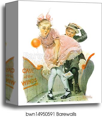 Cave of the Winds by Norman Rockwell, Canvas Print