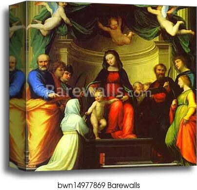 The Mystic Marriage of St. Catherine of Siena, with Eight Saints by Fra Bartolommeo, Canvas Print