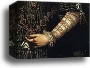 Portrait of Queen Anne of Austria. Detail by Sofonisba Anguissola, Canvas Print