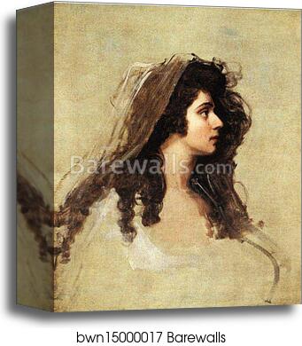 Portrait Head (Mrs Siddons) by George Romney, Canvas Print Portrait Head (Mrs Siddons) by George Romney, Canvas Print