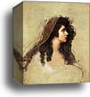 Portrait Head (Mrs Siddons) by George Romney, Canvas Print