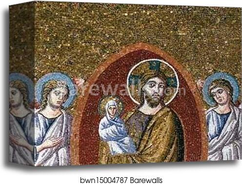 Death of the Virgin. Detail by Pietro Cavallini, Canvas Print