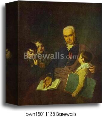 Portrait of K. I. Golovachevsky and the Younger Pupils of the Academy by Alexey Venetsianov, Canvas Print Portrait of K. I. Golovachevsky and the Younger Pupils of the Academy by Alexey Venetsianov, Canvas Print