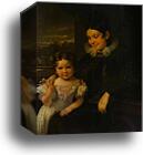 Portrait of V. I. Yershova with Her Daughter by Vasily Tropinin, Canvas Print