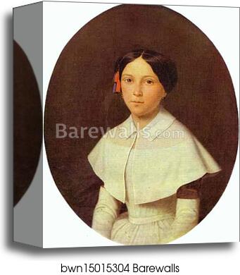 Portrait of a Student of Smolny Institute for Young Ladies by Fedor Slavyansky, Canvas Print