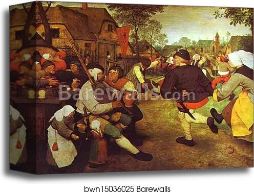 The Peasant Dance by Pieter Bruegel The Elder, Canvas Print