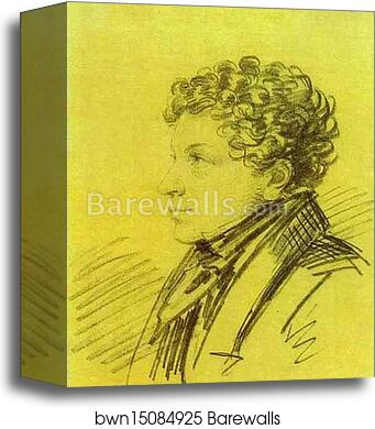 Portrait of Leo Pushkin by Alexander Orlowski, Canvas Print