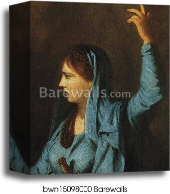 David Garrick Between Tragedy and Comedy. Detail by Sir Joshua Reynolds, Canvas Print