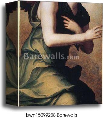 Annunciation (left panel) by Agnolo Bronzino, Canvas Print