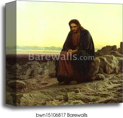 Christ in the Desert by Ivan Kramskoy, Canvas Print