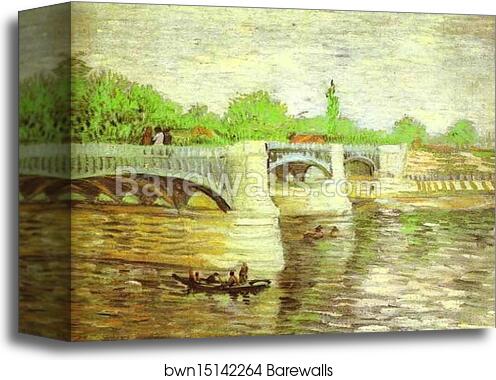 The Seine with the Pont de la Grande Jatte by Vincent Van Gogh, Canvas Print