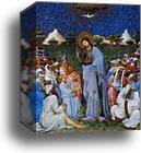 Les tr�s riches heures du Duc de Berry. Feeding the Multitude. Detail by Limbourg Brothers, Canvas Print