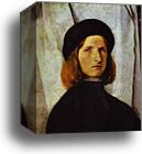 Portrait of a Young Man against a White Curtain by Lorenzo Lotto, Canvas Print