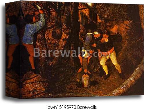 The Gloomy Day (February). Detail by Pieter Bruegel The Elder, Canvas Print