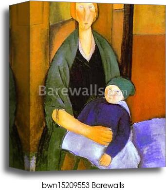 Seated Woman with Child by Amedeo Modigliani, Canvas Print