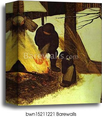 The Hunters in the Snow (January). Detail by Pieter Bruegel The Elder, Canvas Print The Hunters in the Snow (January). Detail by Pieter Bruegel The Elder, Canvas Print