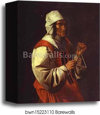 The Triangle Player by Georges De La Tour, Canvas Print