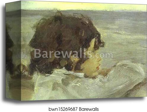 The Children. (Yura Serov). Detail by Valentin Serov, Canvas Print