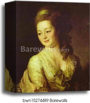 Portrait of Maria Dyakova by Dmitry Levitzky, Canvas Print