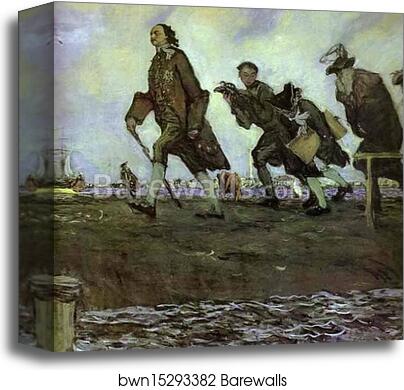 Peter the Great. Detail by Valentin Serov, Canvas Print