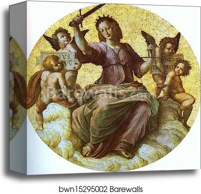 Justice (ceiling tondo) by Raphael, Canvas Print