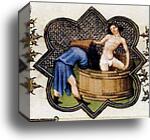 The Belles Heures of Jean de France, Duke de Berry. September. Detail by Limbourg Brothers, Canvas Print