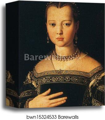 Portrait of Maria de'Medici by Agnolo Bronzino, Canvas Print