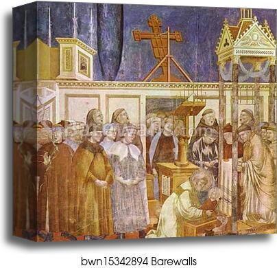 The Celebration of Christmas at Greccio by Giotto, Canvas Print