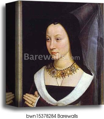 Tommaso Portinari and his Wife. Part of diptych by Hans Memling, Canvas Print