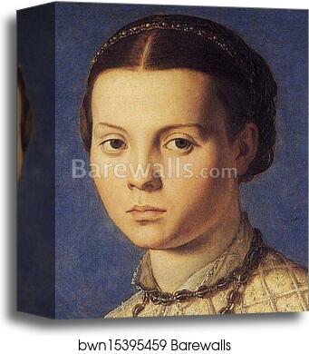 Portrait of Girl with a Prayer Book. Detail by Agnolo Bronzino, Canvas Print