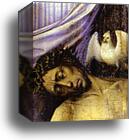 Mourning Trinity (Throne of God). Detail by Robert Campin (Master Of Flemalle), Canvas Print