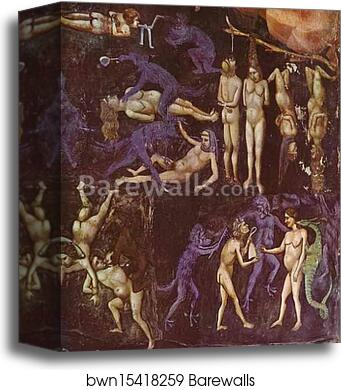 The Last Judgement. Detail by Giotto, Canvas Print